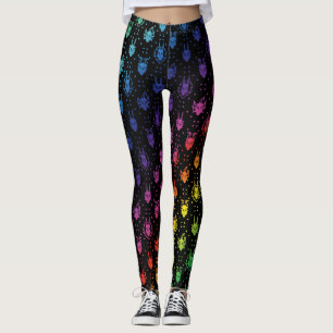 Legging Padrão Colorido de Rainbow Fantasy Dragon Quilt
