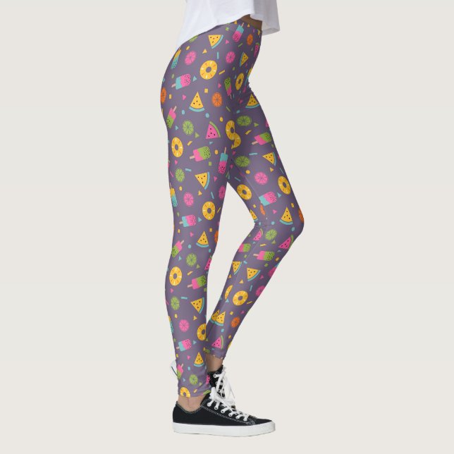 Legging padrão colorido de sorvete de verão (Direita)