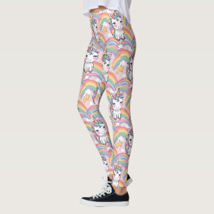 Legging padrão colorido do balão arco-íris Unicorn para el