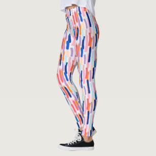 Legging Padrão Colorido do Traço do Pincel