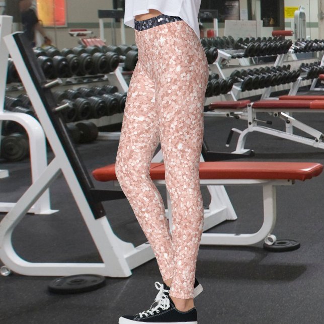 Legging Padrão contínuo de brilho preto dourado rosa (Criador carregado)