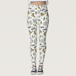 Legging Padrão contínuo de caminhada de aventura