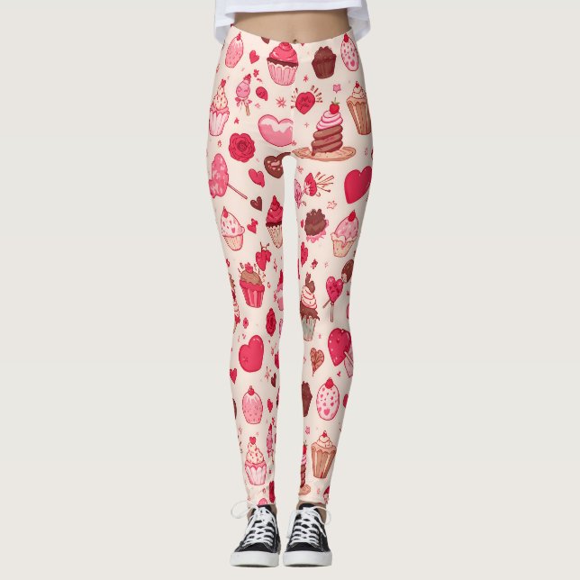 Legging Padrão contínuo de doces e guloseimas de Dia dos N (Frente)