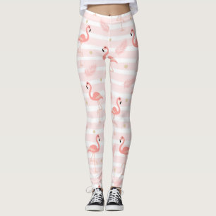 Legging Padrão contínuo de flamingo rosa fofo
