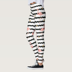 Legging Padrão contínuo de flamingo rosa fofo