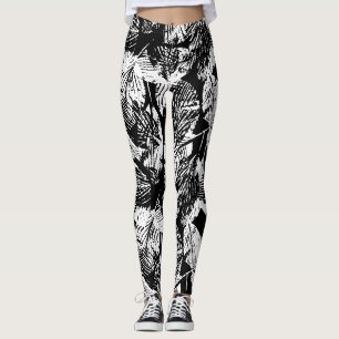 Legging Padrão contínuo de folhagem encantadora da florest