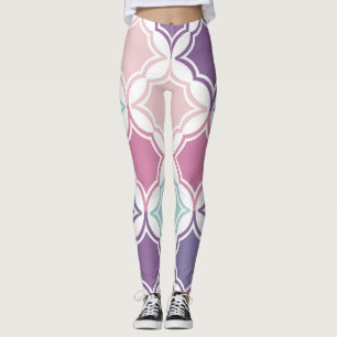 Legging Padrão contínuo de formas geométricas coloridas em