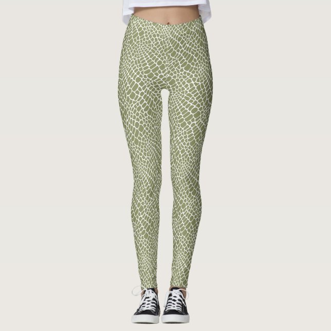 Legging Padrão contínuo de pele de réptil sutil (Frente)