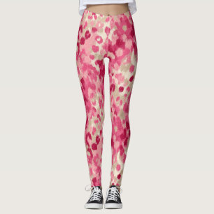 Legging Padrão contínuo de pincelada de leopardo rosa