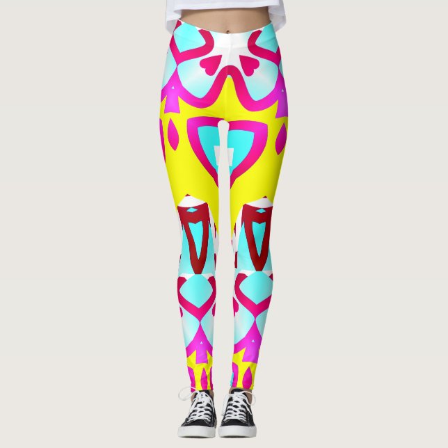 Legging Padrão contínuo multicolorido "Ratti_Creative_Arts (Frente)