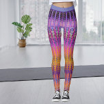 Legging Padrão cor-de-rosa boêmico e roxo, a negrito<br><div class="desc">Moda para frente,  hippie boêmia. Quer você vá trabalhar,  ir à escola,  bater no ginásio,  ou explorar a cidade,  essas calças ousadas de yoga garantem que você fará isso estilo.</div>