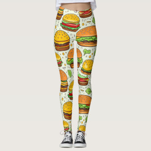 Legging Padrão Cute Hamburgers