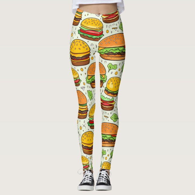 Legging Padrão Cute Hamburgers (Frente)