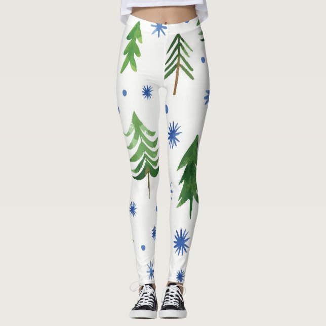 Legging Padrão da árvore de Natal (Frente)