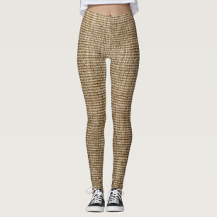 Legging padrão da natureza de burlap russa
