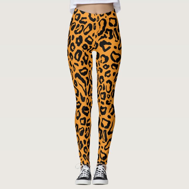 Legging Padrão da pele do leopardo (Frente)