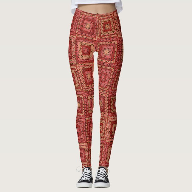 Legging Padrão da Praça da Avó Vermelha (Frente)