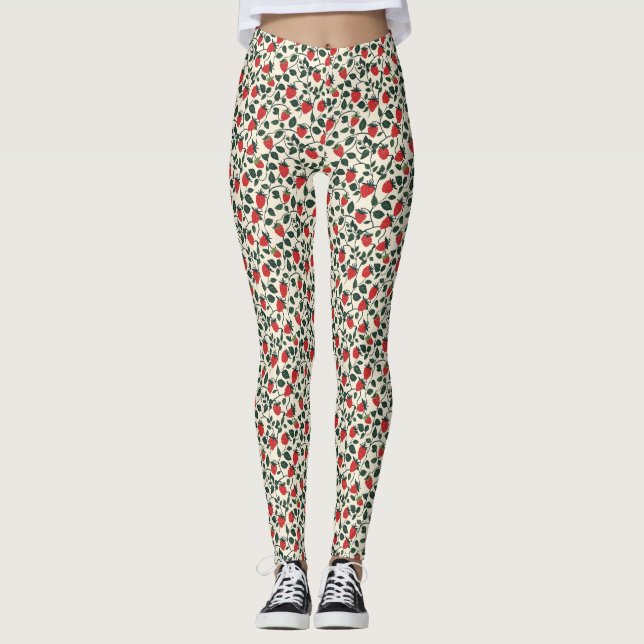 Legging Padrão da vinha de morango (Frente)