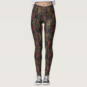 Legging Padrão Damasco Ouro Persa Noir (3)