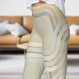 Legging Padrão das Curvas Brancas Chic Cornsilk