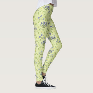 Legging padrão das flores roxas e amarelas