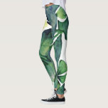 Legging Padrão das folhas tropicais de cor aquosa moderna<br><div class="desc">A moderna coloração aquática havaiana das folhas tropicais tem uma legagem padrão.</div>