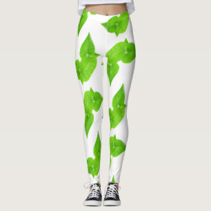 Legging Padrão das folhas verdes