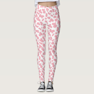 Legging Padrão das manchas de morango   Rosa