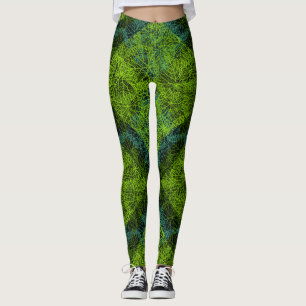 Legging Padrão das plantas.12c Preto BG