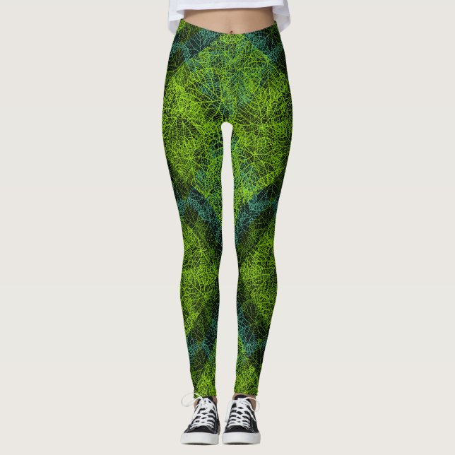 Legging Padrão das plantas.12c Preto BG (Frente)