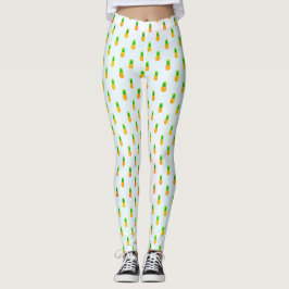 Legging Padrão de Abacaxi Tropical Fofo