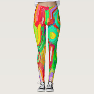 Legging Padrão de Abstração Colorida