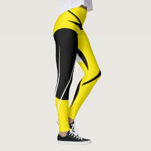 Legging Padrão de Abstrato de arte minimalista amarelo pre