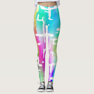 Legging Padrão de Abstrato de cor suave e colorido