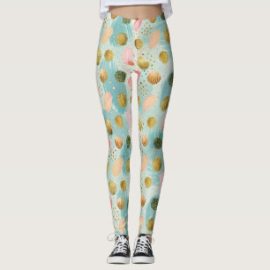 Legging Padrão de Abstrato de Glitter Pastel Confetti (2)