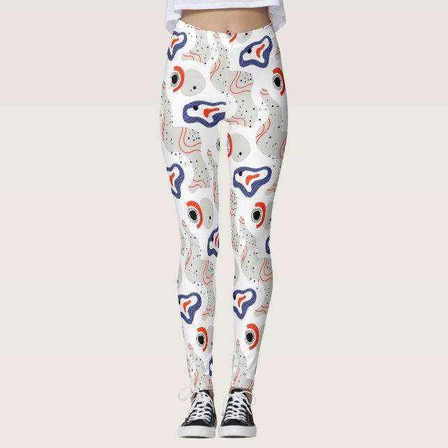 Legging Padrão de Abstrato de na moda e Curbs (Frente)