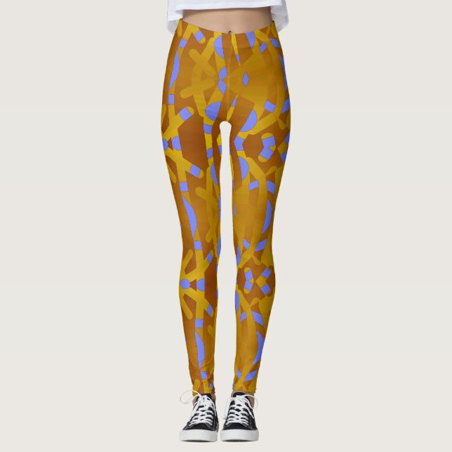 Legging Padrão de abstrato multicor "Ratti_Creative_Arts" (Frente)