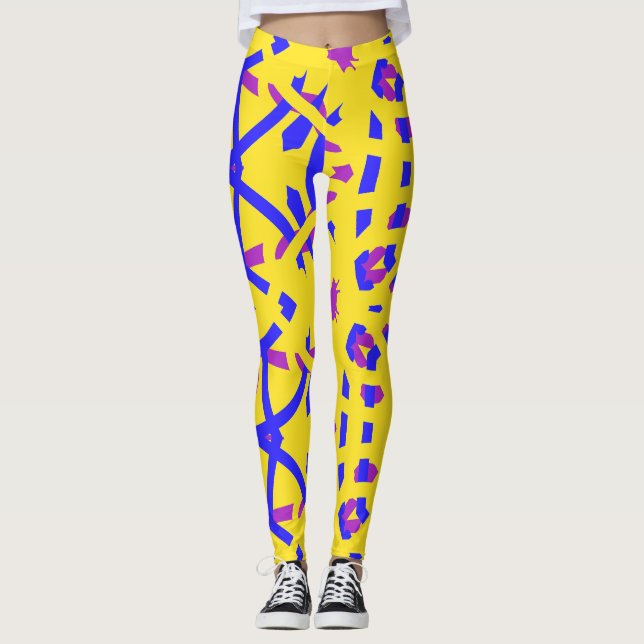 Legging Padrão de abstrato multicor "Ratti_Creative_Arts" (Frente)