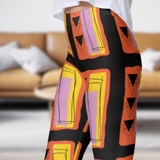 Legging Padrão de Abstrato preto moderno