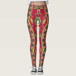 Legging Padrão de Abstrato sem costura desenhado à mão