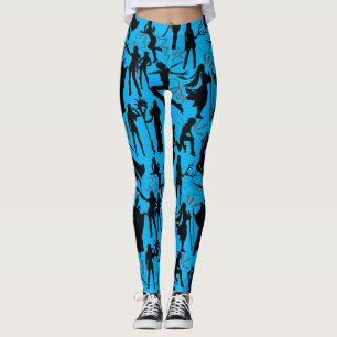 Legging Padrão de ações Cosplay Anime.w L Azul BG