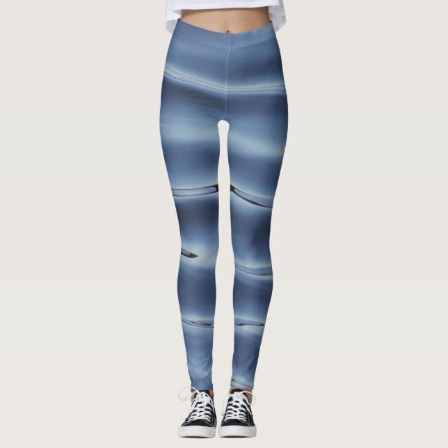 Legging Padrão de água azul (Frente)