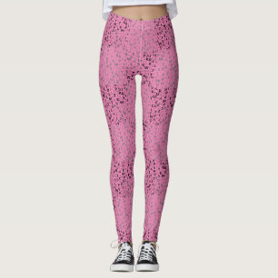 Legging Padrão de alfabetos 01 BW.w Rosa BG