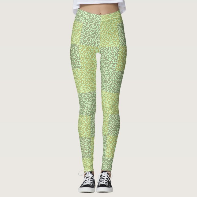 Legging Padrão de alfabetos 02 YW 2Tonesx4.bw Lgreen BG (Frente)