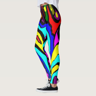 Legging Padrão de alocação de líquidos e cores doces brilh