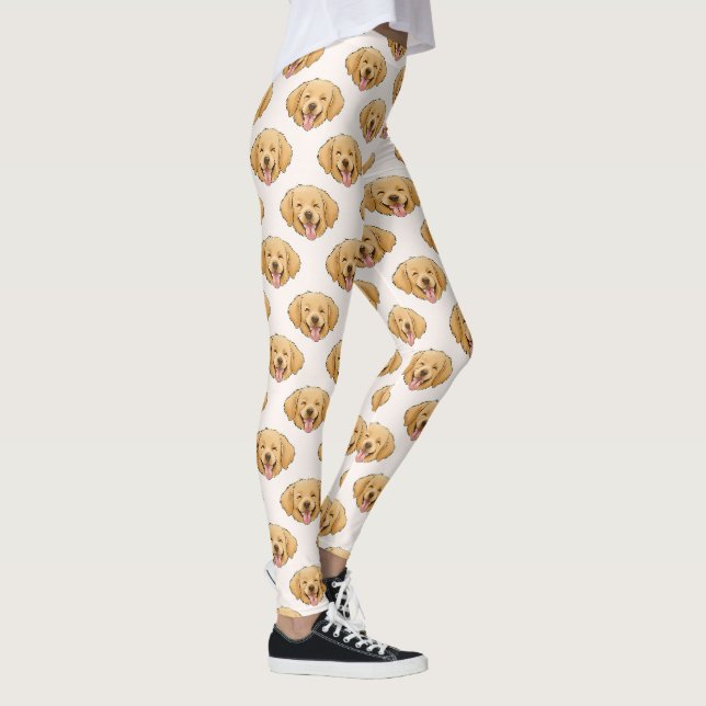 Legging Padrão de Amante de Cachorro Fofinho Retriever Dou (Direita)