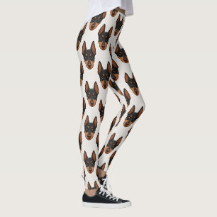 Legging Padrão de Amante de Cachorro Fofo Doberman