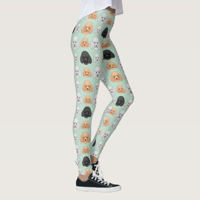 Legging Padrão de Amante de Cachorro Fofo Poodle (Direita)