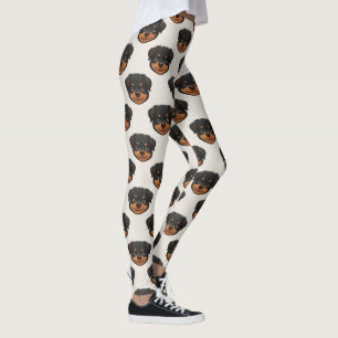 Legging Padrão de Amante de Cachorro Fofo Rottweiler