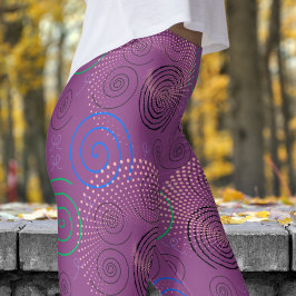Legging Padrão de Anéis Hipopóticos Trendy Purple